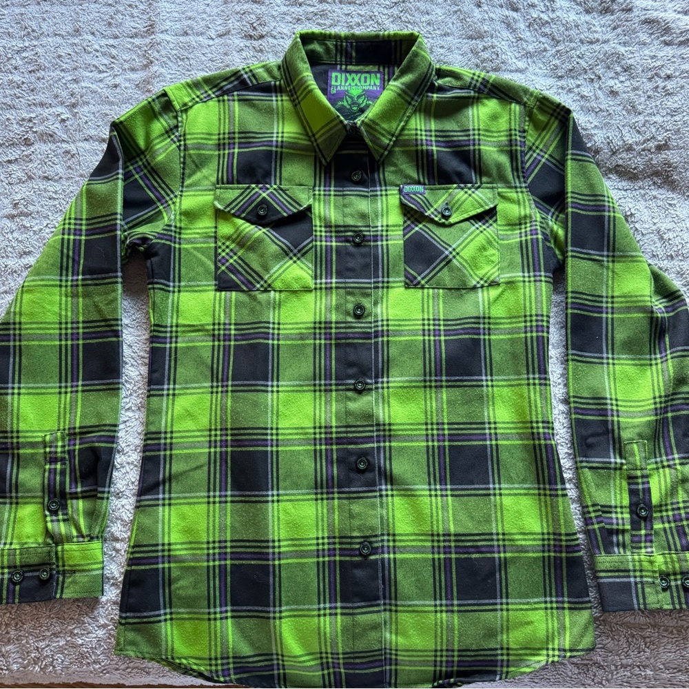 Dixxon The Creature Woman’s Green Plaid Shirt